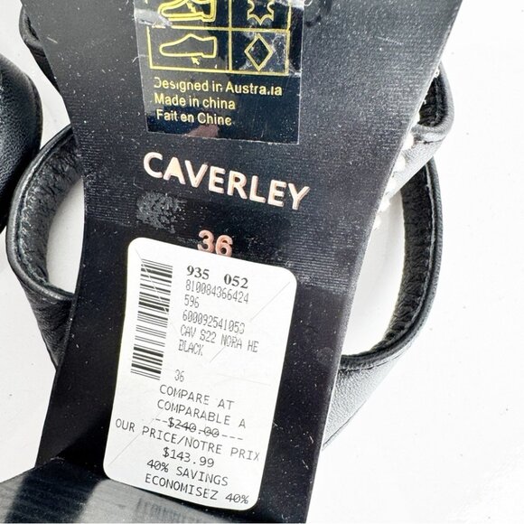 Caverley Nora Studded Black Strappy Heeled Sandals size 36 - Picture 5 of 5